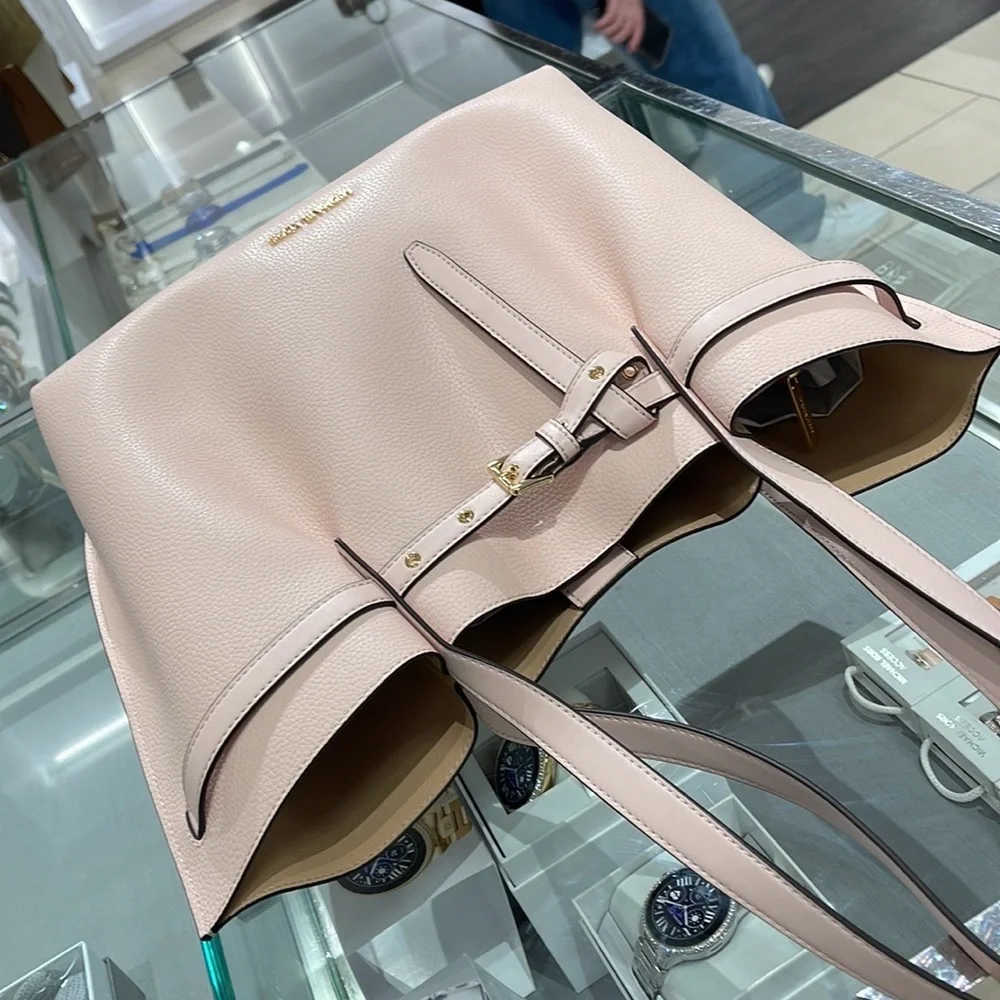 MICHAEL KORS Emilia Large Pebbled Leather Tote Bag POWDER BLUSH
